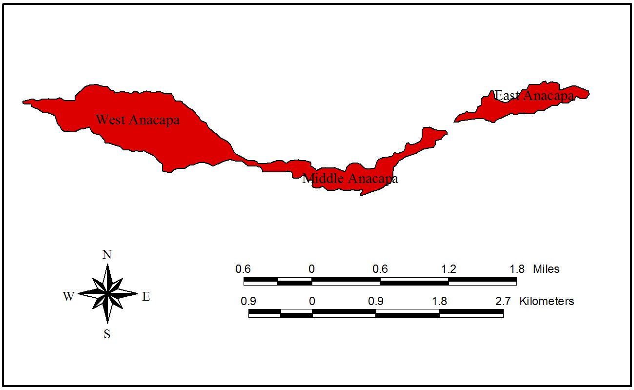 Simple Map of Anacapa Islands